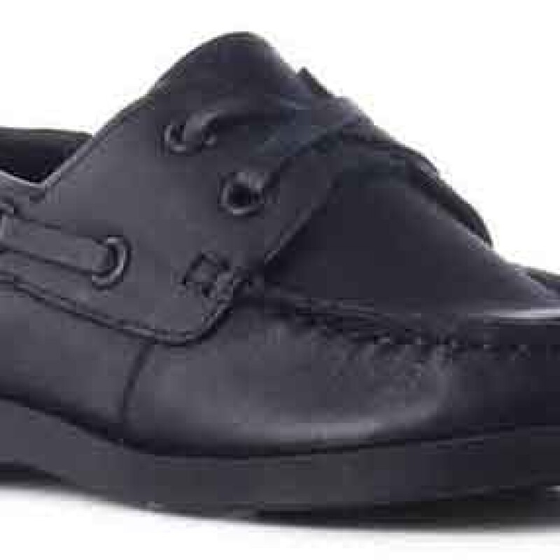 Zapatos de Niño Boomerang nautico MAP de cuero para uniforme Negro