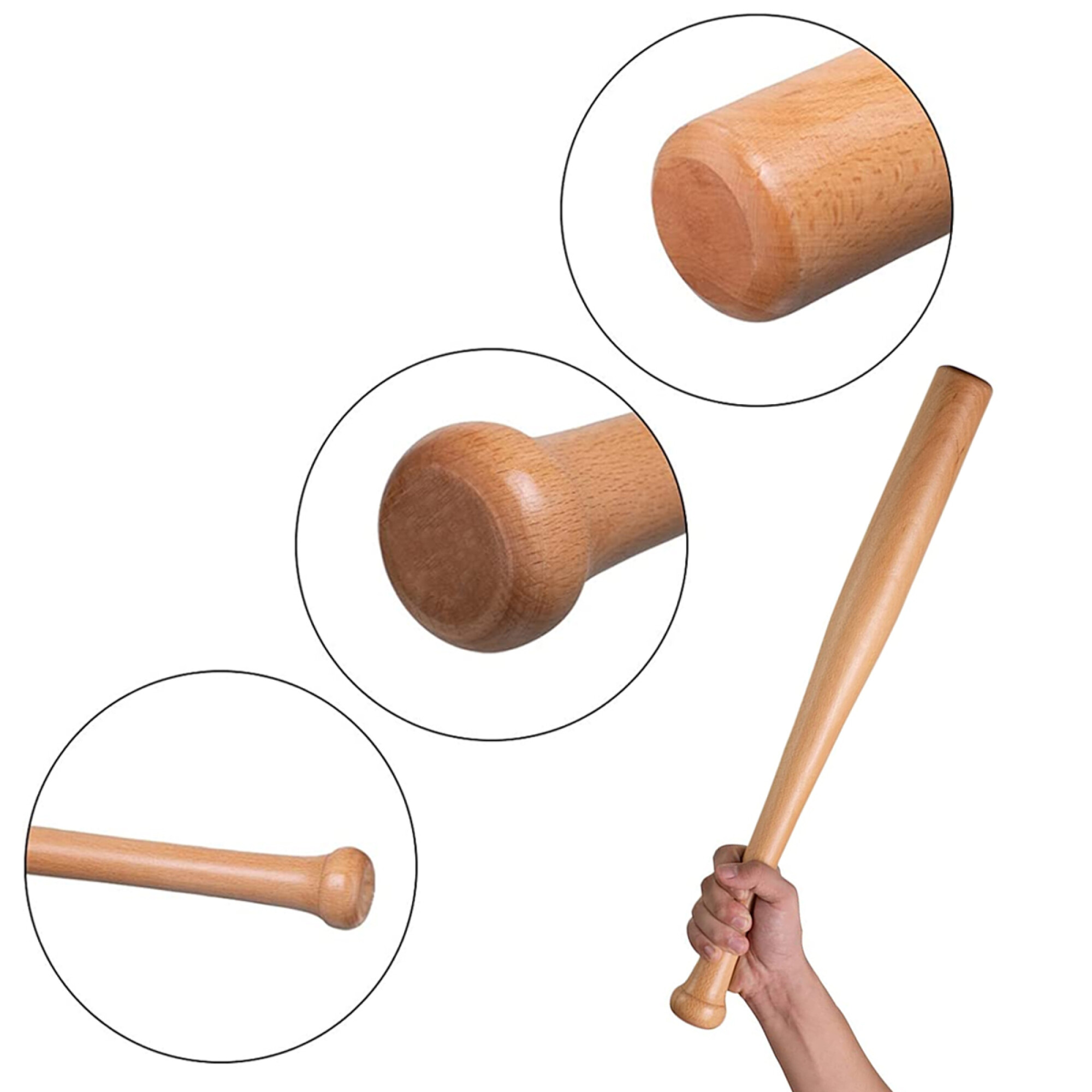Tebery Paquete de 2 bates de béisbol de madera, bate de sóftbol, bate de  defensa personal de 24.5 pulgadas, bate de teeball sin terminar para pintar