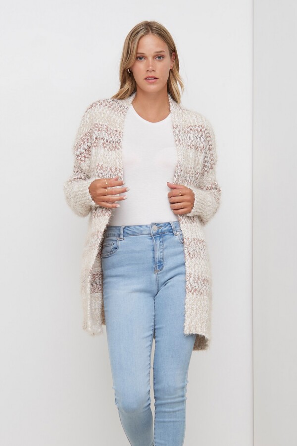Cardigan Boucle BEIGE/MULTI