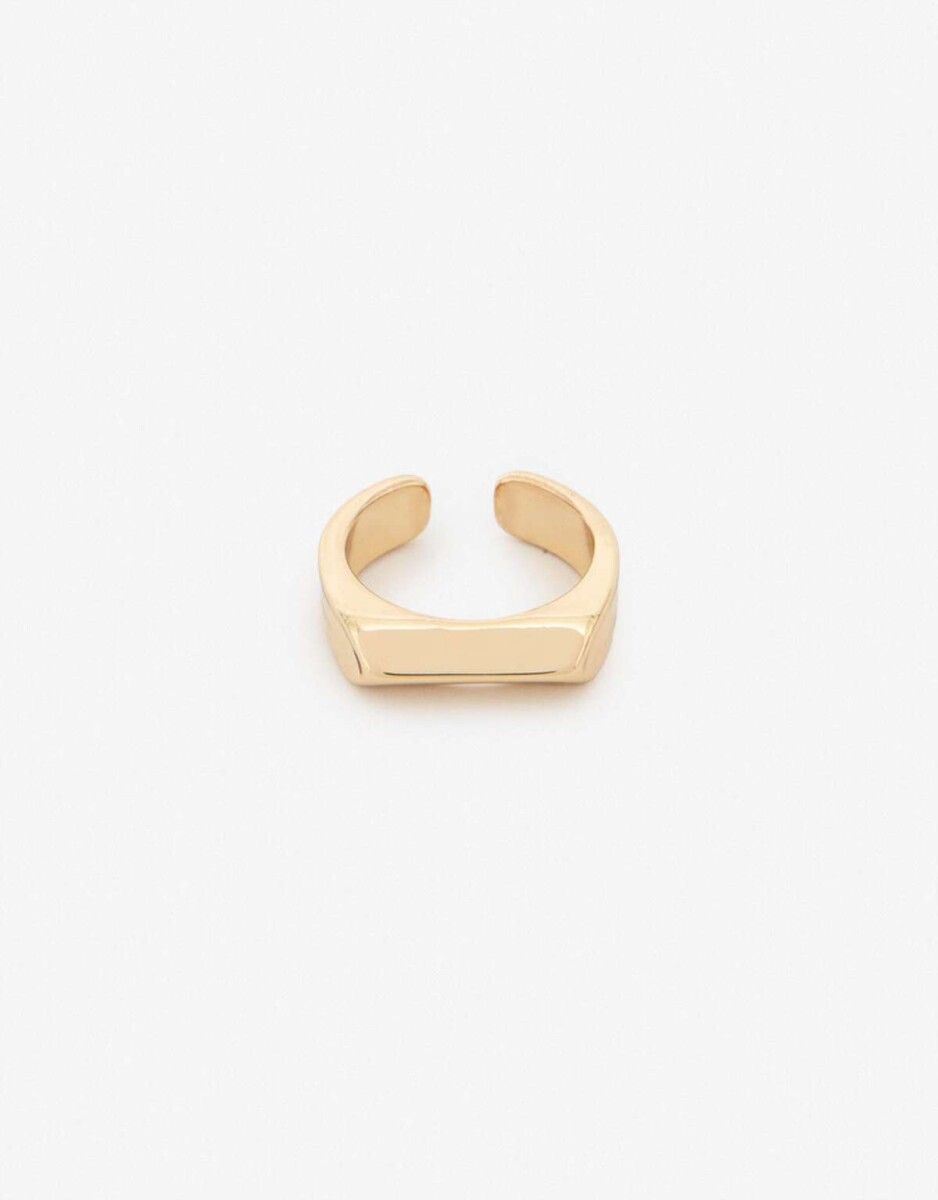 Anillo Metal Rectangular - Dorado 