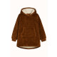 Buzo Manta Con Capucha Polar y Corderito unisex Marrón