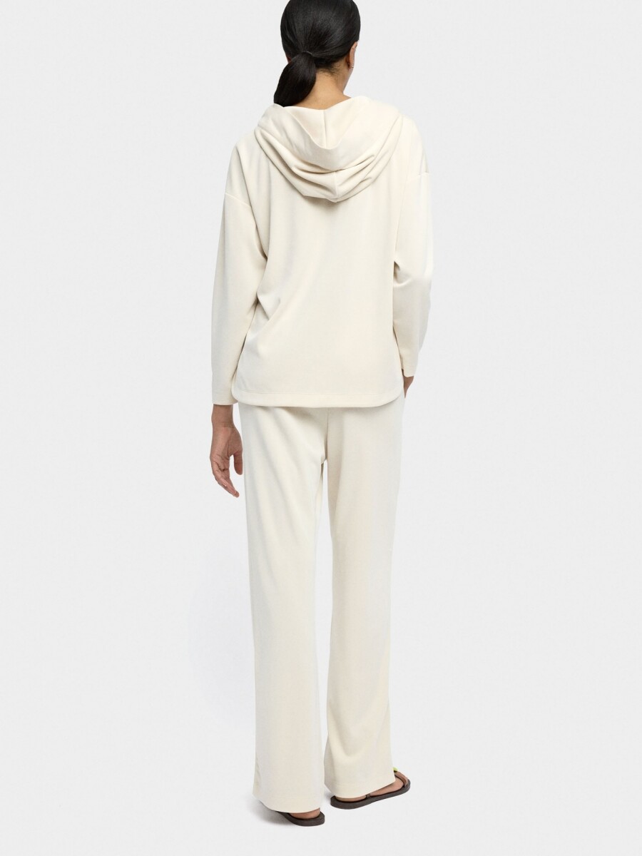 Pantalón Fluido Con Cintura Elástica Toque Suave blanco