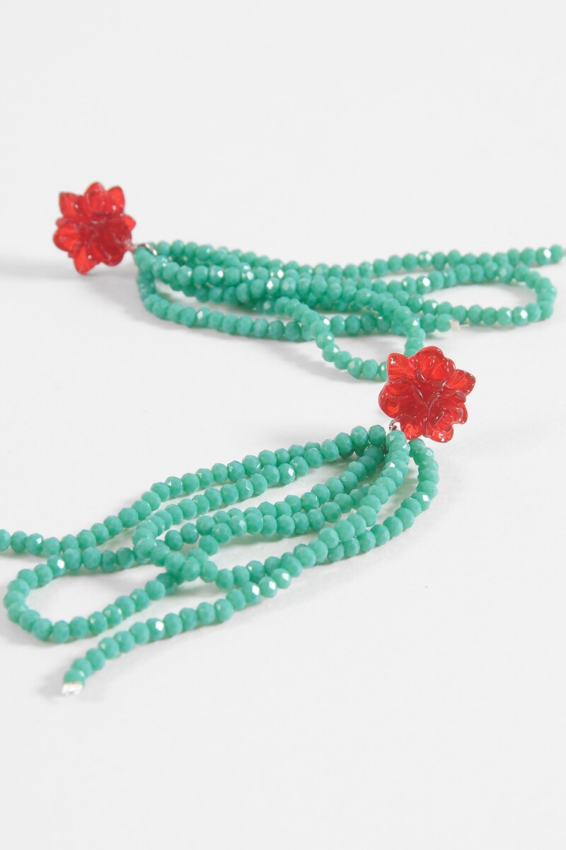 Caravanas flor vidrio multicolor