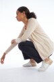 Ruana con detalle estructura beige melange