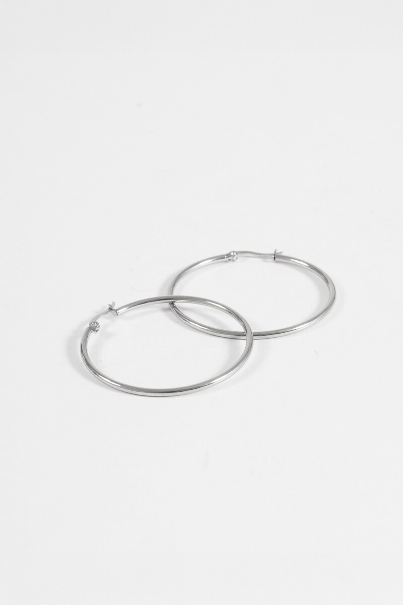Aros acero extra large plateado