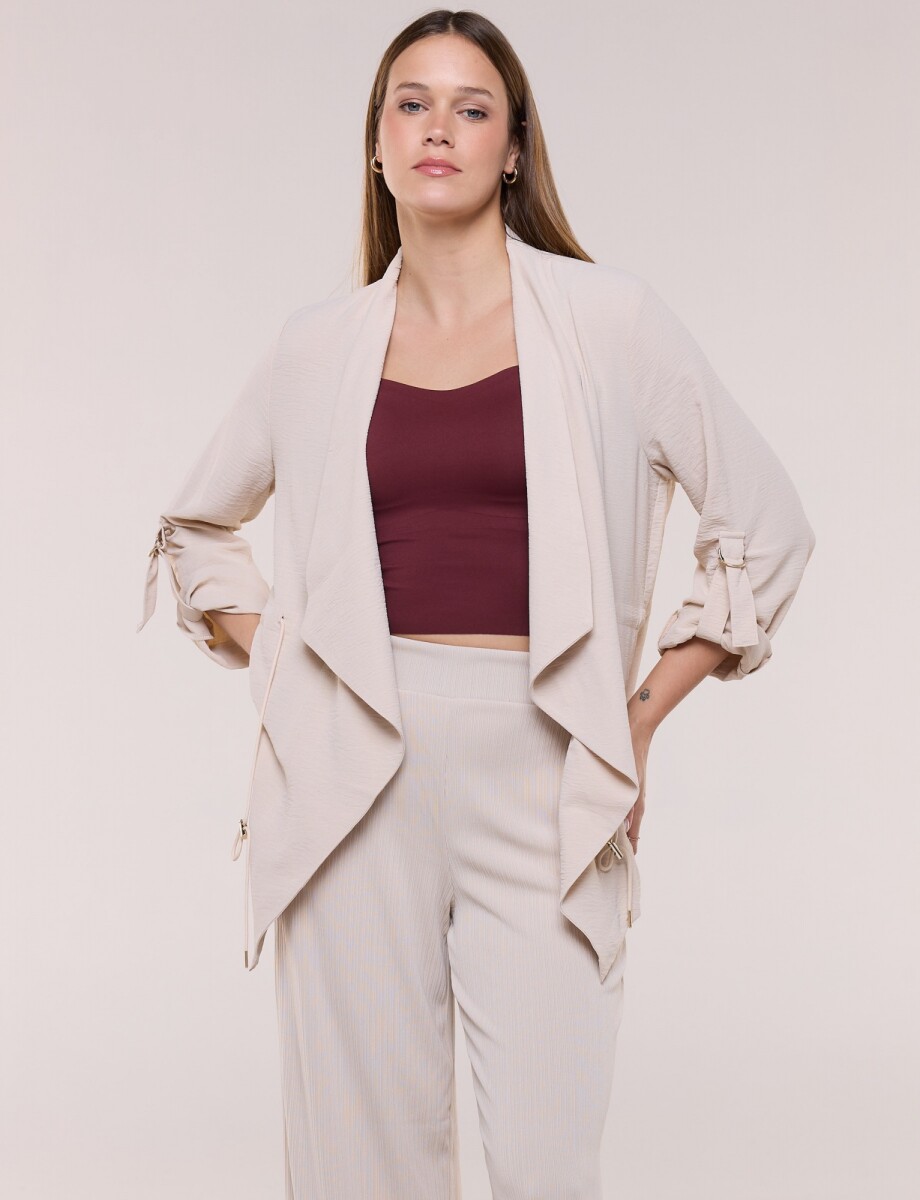 Chaqueta Cintura Ajustable - Beige 