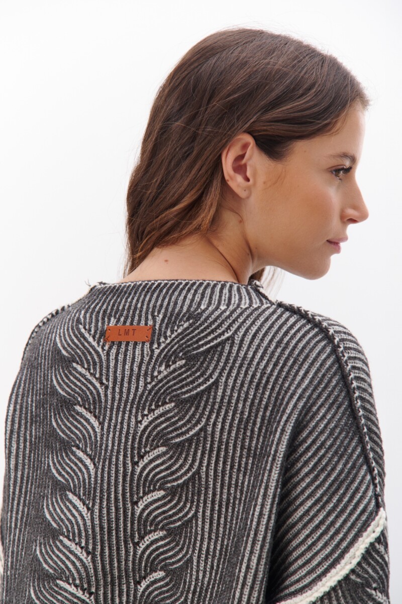 BUZO TRENZA REVERSIBLE NEGRO