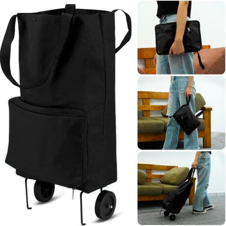 Carro de Compras Plegable Ruedas y Bolsillo Feria 20L 001