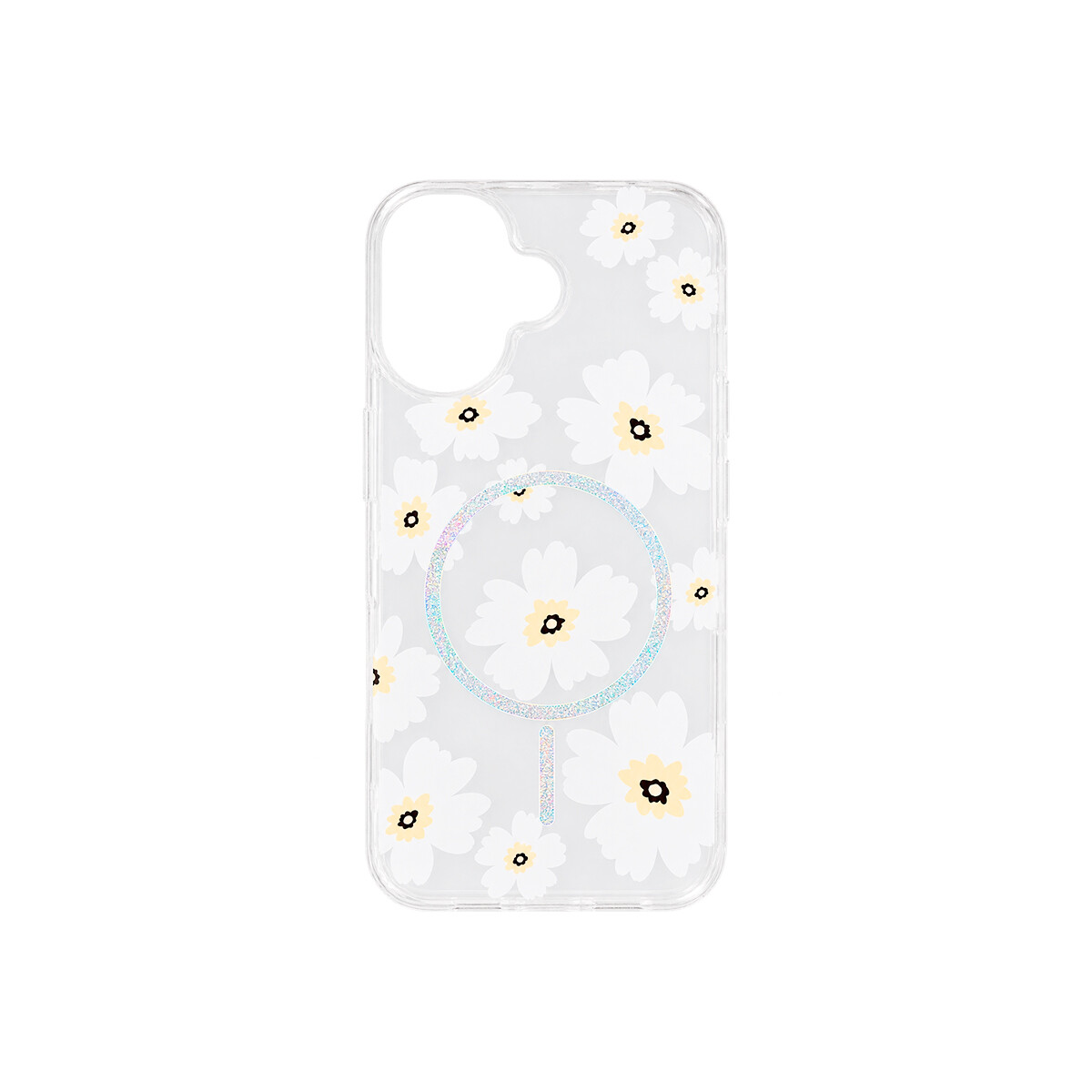 Protector para iPhone 17 diseño de flores color blanco 