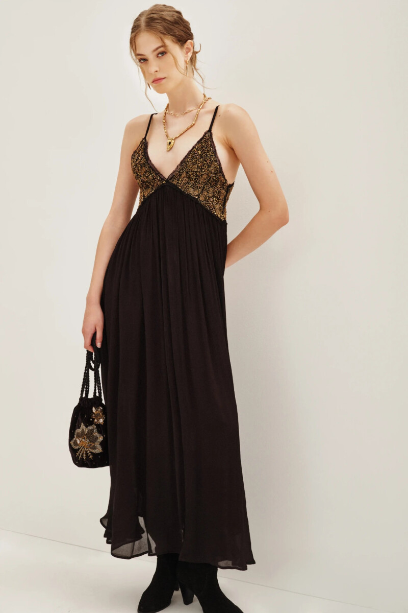 Vestido Murcia Sequins Negro
