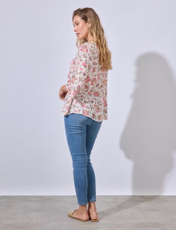 Blusa Garden BLANCO/MULTI