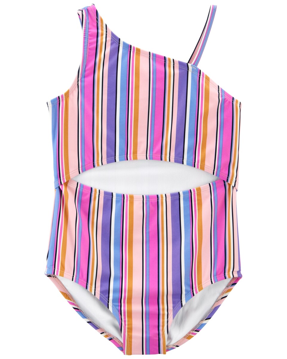 Traje de baño una pieza con upf 50+ diseño a rayas 