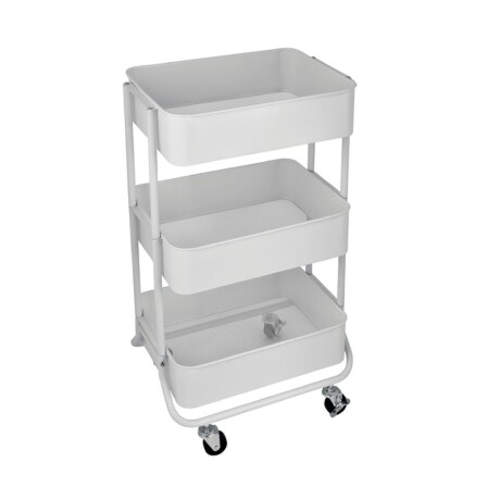 Carrito Organizador Multiuso Selecta Metálico 3 Estantes Blanco