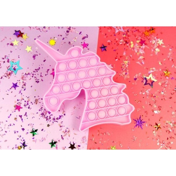 Pop It Fidget Toy Antiestrés Niños Unicornio Juego Tiktok Variante Color Rosa