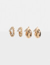 Aros Argollas Set Metal Set De Argollas Chunky - Dorado