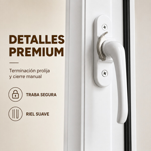 Ventana de PVC Blanco 120 X 150 Corrediza Aislante Premium Ventana de PVC Blanco 120 X 150 Corrediza Aislante Premium