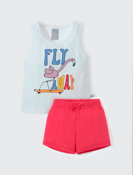 CONJUNTO DE NIÑA CON ESTAMPA BLANCO