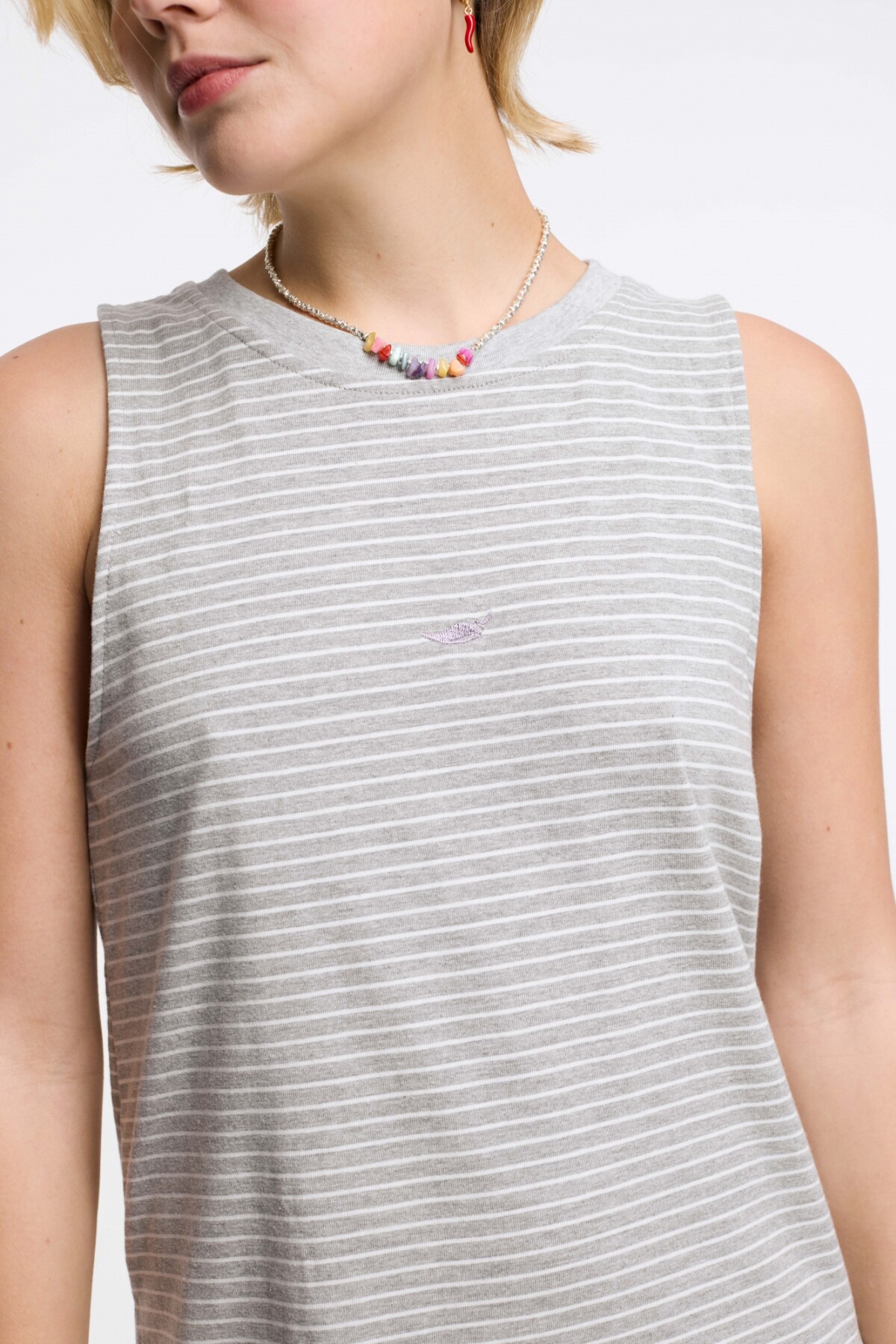 Vestido Sanza Gris Rayas