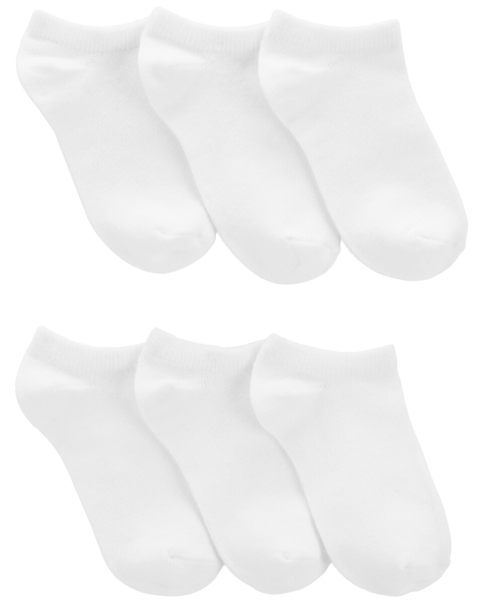 Pack seis pares de medias invisibles de algodón, blancas 
