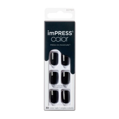 Uñas postizas autoadhesivas Impress Negro liso All Black