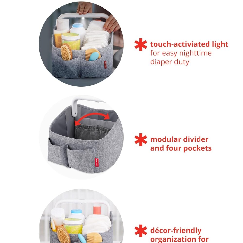 Organizador de pañales con luz skip hop Caddy gris