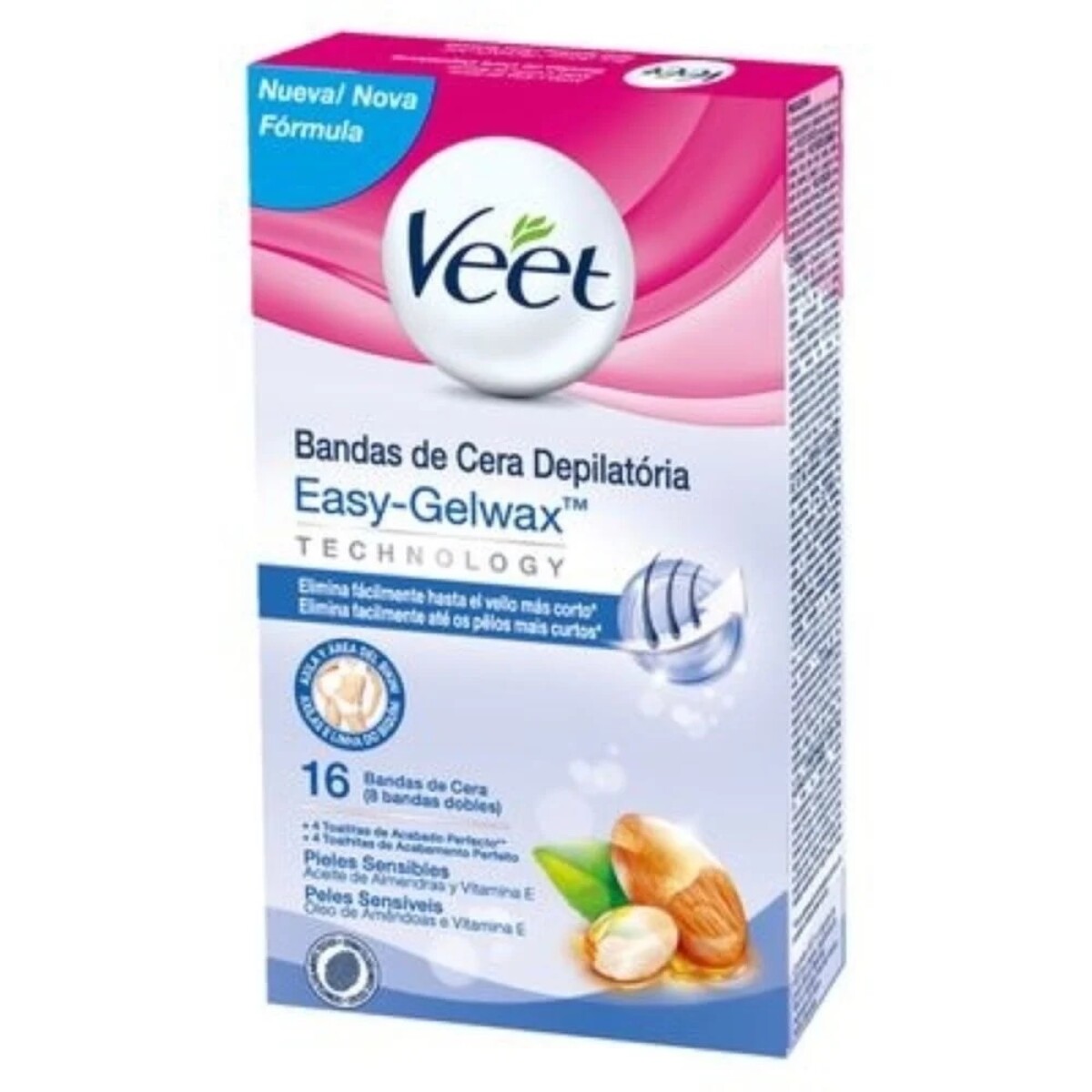 Veet Cera Depilatoria Corporal Piel Sensible X 12 Unidades 