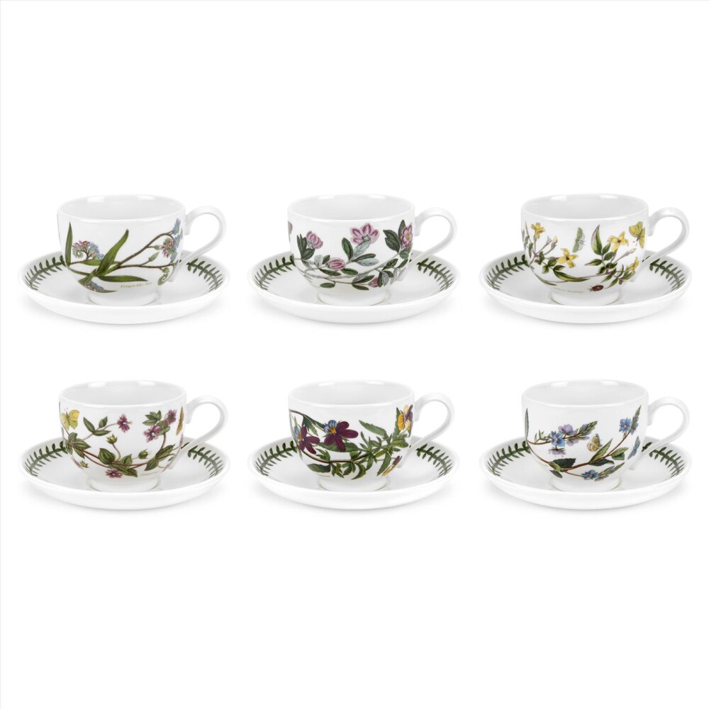 PORTMERION BOT GARDEN SET TAZA TE Y PLATITO X 6 PORTMERION BOT GARDEN SET TAZA TE Y PLATITO X 6