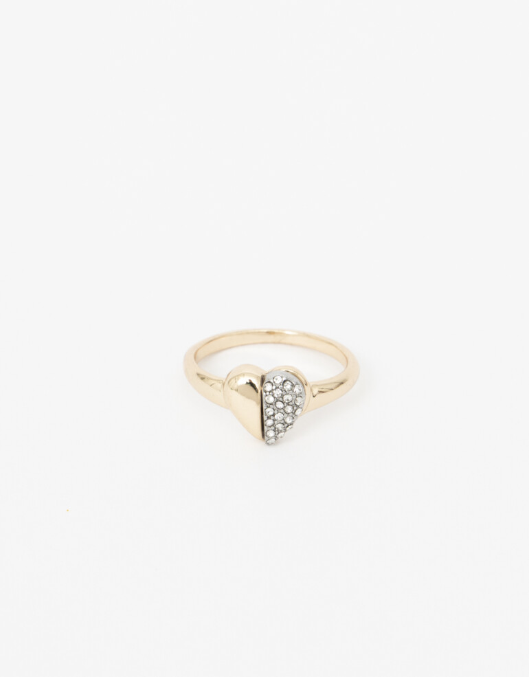 Anillos Chicos Metal Anillo Corazón Metal Biplating - Dorado