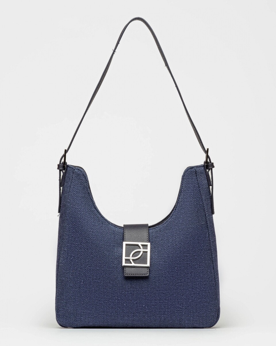 Cartera al hombro Signature en canvas - Azul 