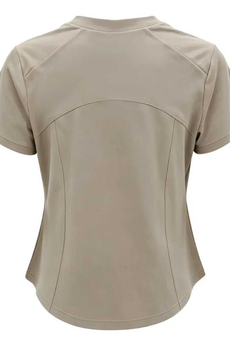 Remera Medio Cierre Oreiro Beige
