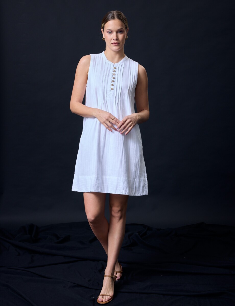 Vestido Botones - Blanco 