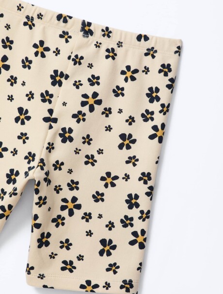 BERMUDA INFANTIL CON ESTAMPADO BEIGE