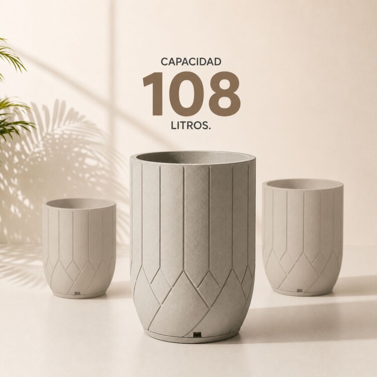 MACETA ALTA TERMINI ARENADA 108 LITROS CEMENTO MACETA ALTA TERMINI ARENADA 108 LITROS CEMENTO