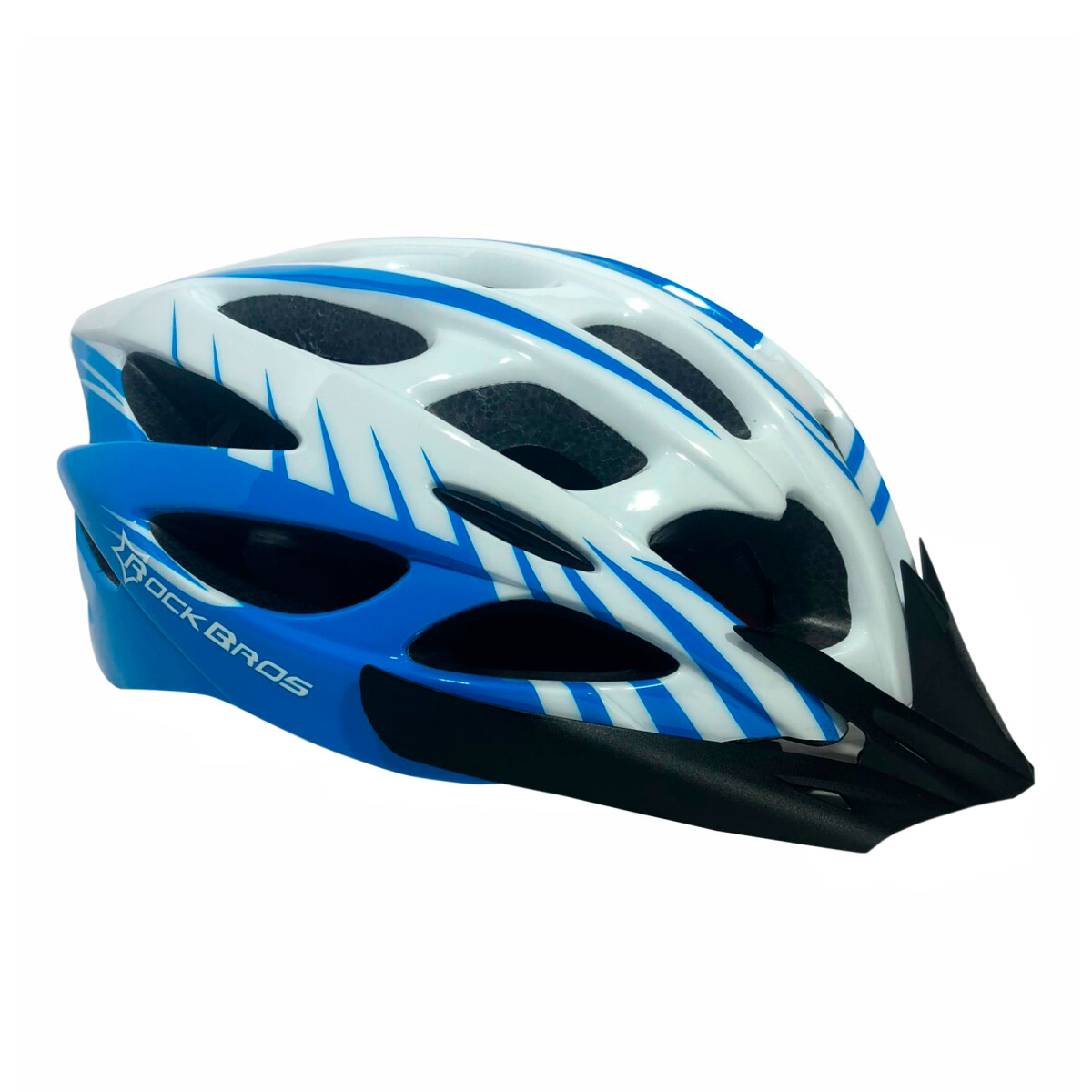 Casco De Bicicleta ROCKBROS Helmet Con Visera - Blue White 