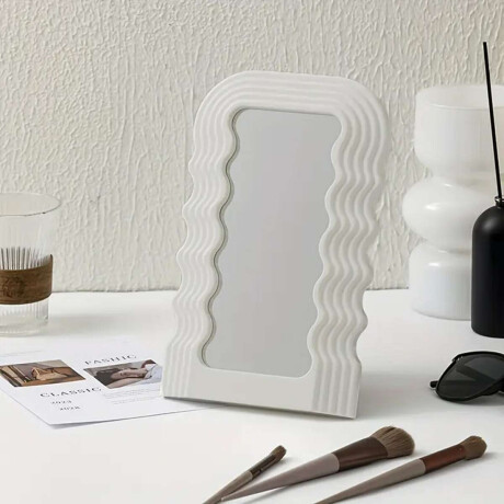 Espejo de tocador con marco en forma de ondas Blanco