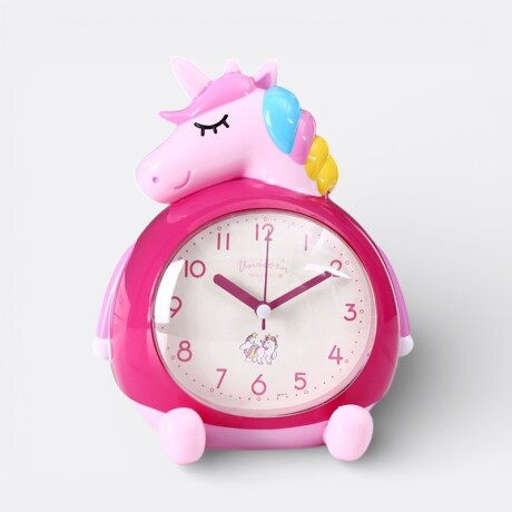 Reloj Despertador Unicornio Infantil 17cm Rosa