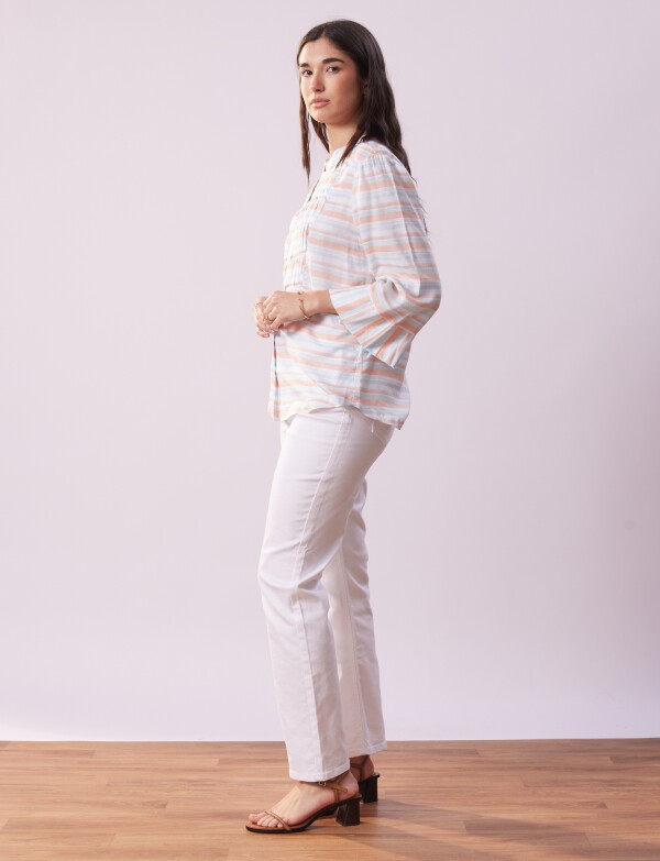 Blusa Lurex Lineas MULTI/BLANCO