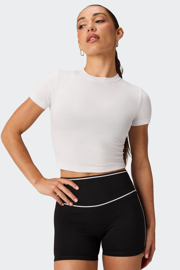 Remera Fabletics Cotton Crropped Blanco