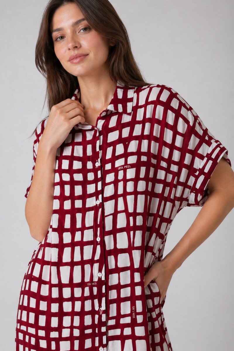Vestido Camisero Pupa Estampado Brorgoña