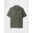 V-SS STANDARD LINEN COTTON RESORT COLLAR MESCULEN GREEN