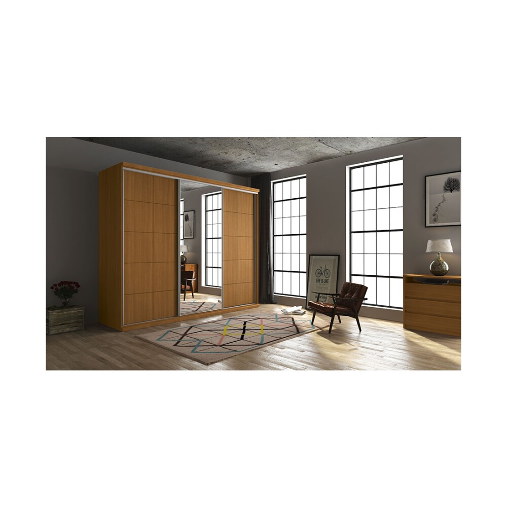 ROPERO PLACARD 3 PUERTAS MDF NATURAL-BEIGE SOUTH