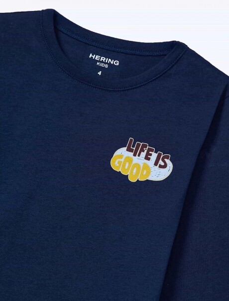 CAMISETA INFANTIL CON ESTAMPA AZUL