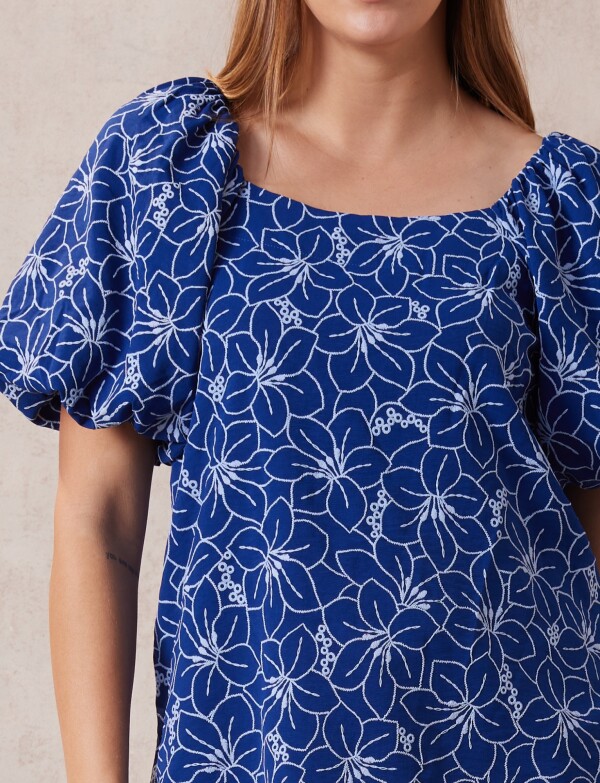 Blusa Printed AZUL/BLANCO