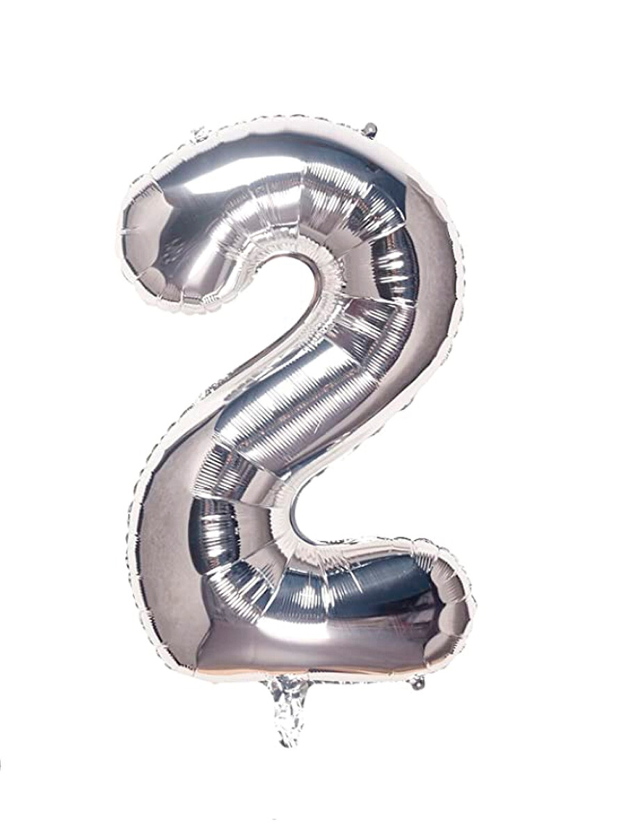 GLOBO PLATEADO NUMERO 2 - PLATEADO 