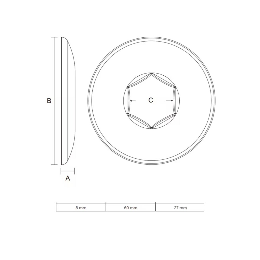 Tapajunta acero inoxidable centro hexagonal 1/2" Blukit Tapajunta Acero Inoxidable Centro Hexagonal 1/2" Blukit