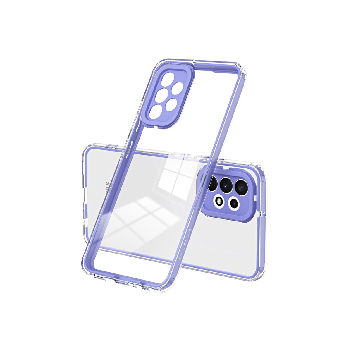 Protector Samsung Galaxy A23 transparente con borde violeta 