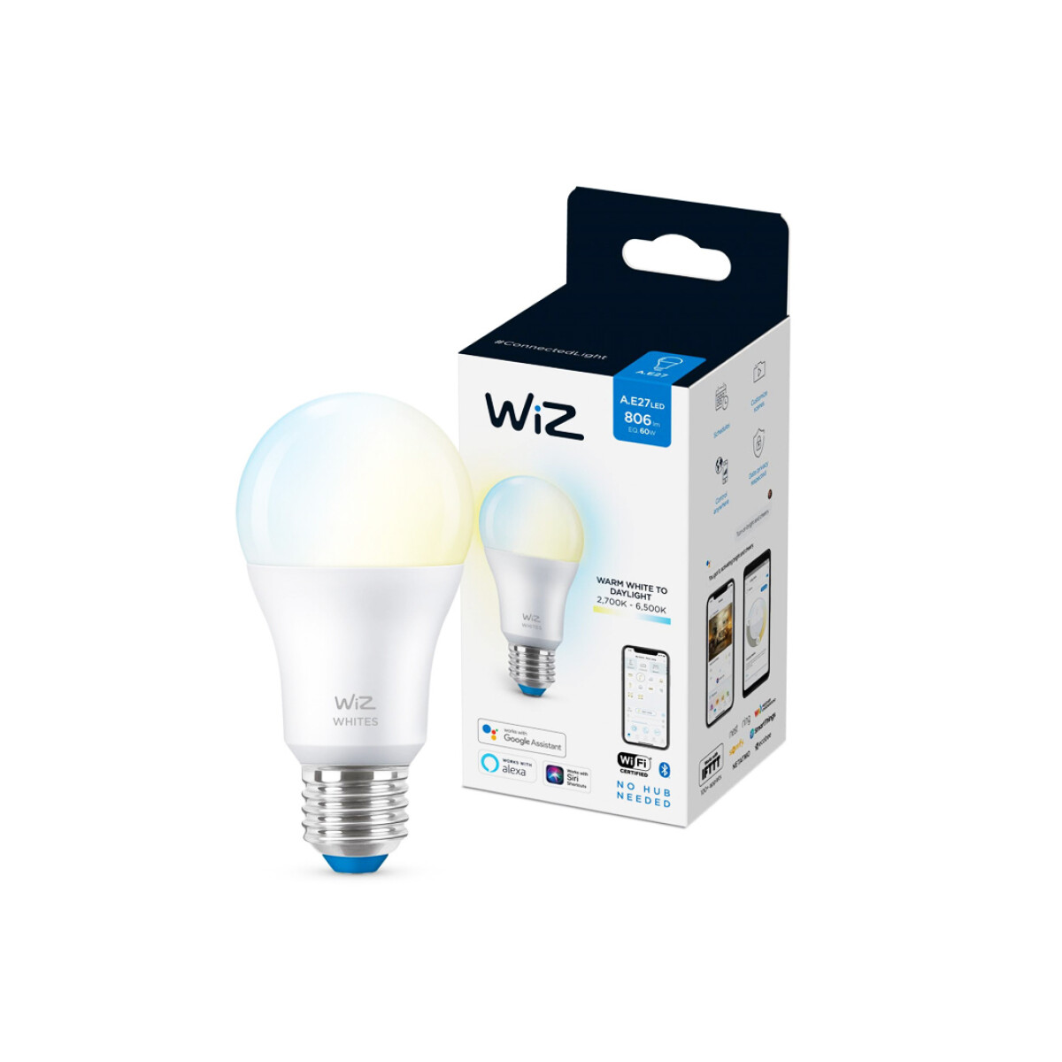 Lámpara Wiz WIFI Blanco Regulable A60/E27 LED 9W 