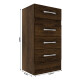 Comoda Cajonera Kenia 4 Cajones Dormitorio Marrón
