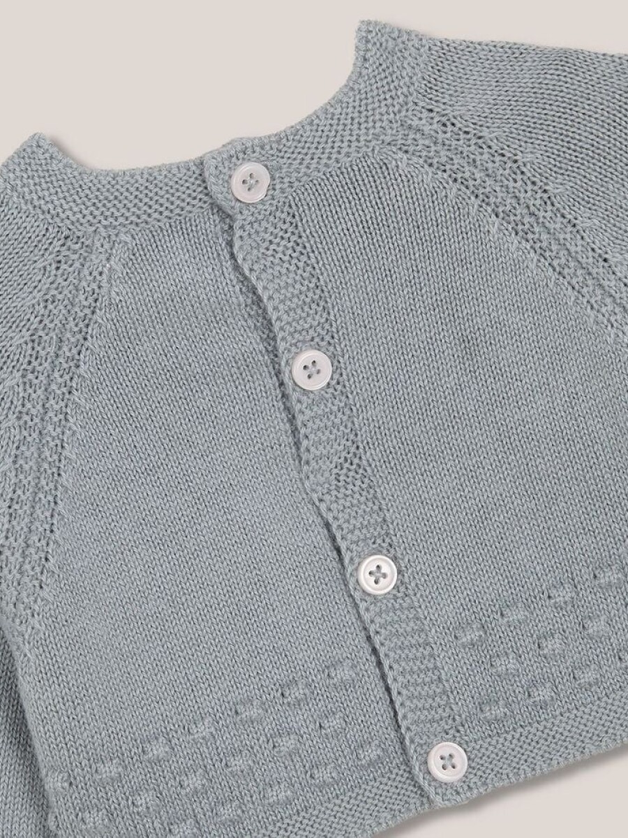 Jersey Con Detalles De Punto Bobo Verde Suave