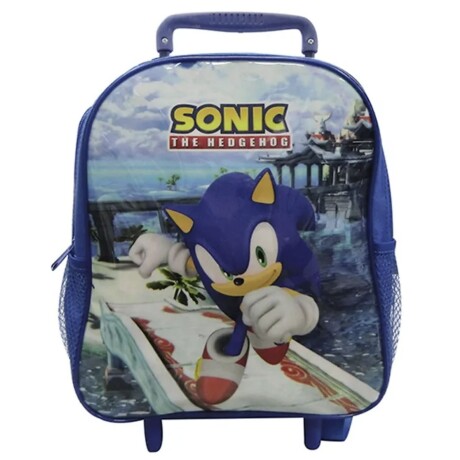 Mochila Sega Escolar Con carro 30x24 Sonic Prime Mochila Sega Escolar Con carro 30x24 Sonic Prime